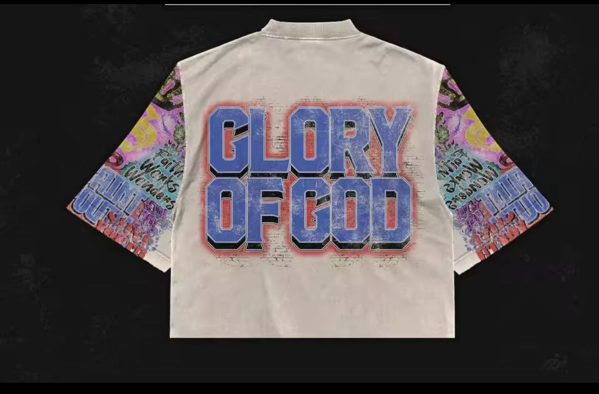 OVERSIZED ROUND NECK COTTON T SHIRT Y2K HIP HOP