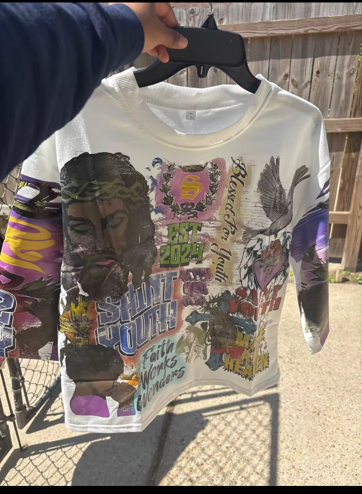 OVERSIZED ROUND NECK COTTON T SHIRT Y2K HIP HOP
